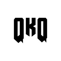 QKQ letter logo design for technology company. QKQ logo design black and white color combination. QKQ logo, QKQ vector, QKQ design, QKQ icon, QKQ alphabet. QKQ typography logo design.