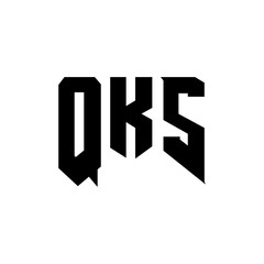 Fototapeta premium QKS letter logo design for technology company. QKS logo design black and white color combination. QKS logo, QKS vector, QKS design, QKS icon, QKS alphabet. QKS typography logo design.