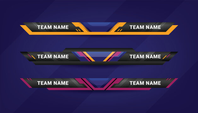 Scoreboard Broadcast Graphic and Lower Thirds Template for sport soccer and football