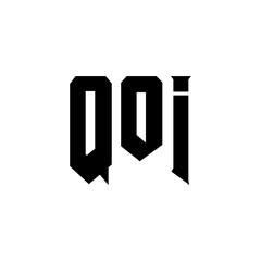 QOI letter logo design for technology company. QOI logo design black and white color combination. QOI logo, QOI vector, QOI design, QOI icon, QOI alphabet. QOI typography logo design.
