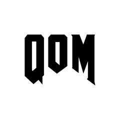 QOM letter logo design for technology company. QOM logo design black and white color combination. QOM logo, QOM vector, QOM design, QOM icon, QOM alphabet. QOM typography logo design.