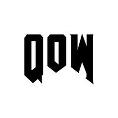 QOW letter logo design for technology company. QOW logo design black and white color combination. QOW logo, QOW vector, QOW design, QOW icon, QOW alphabet. QOW typography logo design.