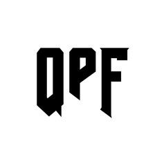 QPF letter logo design for technology company. QPF logo design black and white color combination. QPF logo, QPF vector, QPF design, QPF icon, QPF alphabet. QPF typography logo design.