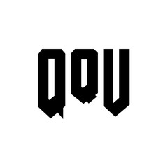 QQU letter logo design for technology company. QQU logo design black and white color combination. QQU logo, QQU vector, QQU design, QQU icon, QQU alphabet. QQU typography logo design.