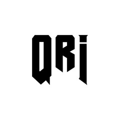 QRI letter logo design for technology company. QRI logo design black and white color combination. QRI logo, QRI vector, QRI design, QRI icon, QRI alphabet. QRI typography logo design.