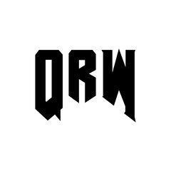 QRW letter logo design for technology company. QRW logo design black and white color combination. QRW logo, QRW vector, QRW design, QRW icon, QRW alphabet. QRW typography logo design.