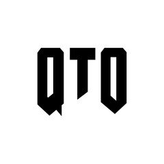 QTO letter logo design for technology company. QTO logo design black and white color combination. QTO logo, QTO vector, QTO design, QTO icon, QTO alphabet. QTO typography logo design.