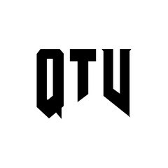 QTV letter logo design for technology company. QTV logo design black and white color combination. QTV logo, QTV vector, QTV design, QTV icon, QTV alphabet. QTV typography logo design.