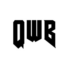 QWB letter logo design for technology company. QWB logo design black and white color combination. QWB logo, QWB vector, QWB design, QWB icon, QWB alphabet. QWB typography logo design.