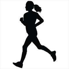 Running women silhouette Illustration