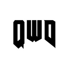 QWD letter logo design for technology company. QWD logo design black and white color combination. QWD logo, QWD vector, QWD design, QWD icon, QWD alphabet. QWD typography logo design.