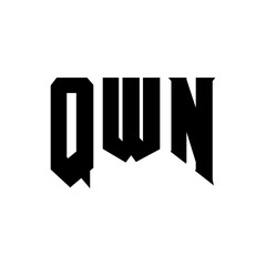 QWN letter logo design for technology company. QWN logo design black and white color combination. QWN logo, QWN vector, QWN design, QWN icon, QWN alphabet. QWN typography logo design.