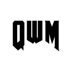 QWM letter logo design for technology company. QWM logo design black and white color combination. QWM logo, QWM vector, QWM design, QWM icon, QWM alphabet. QWM typography logo design.