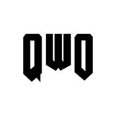 QWO letter logo design for technology company. QWO logo design black and white color combination. QWO logo, QWO vector, QWO design, QWO icon, QWO alphabet. QWO typography logo design.