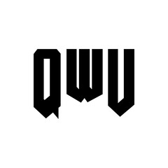 QWU letter logo design for technology company. QWU logo design black and white color combination. QWU logo, QWU vector, QWU design, QWU icon, QWU alphabet. QWU typography logo design.