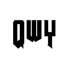 QWY letter logo design for technology company. QWY logo design black and white color combination. QWY logo, QWY vector, QWY design, QWY icon, QWY alphabet. QWY typography logo design.