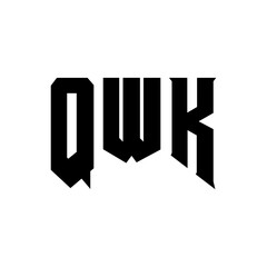 QWK letter logo design for technology company. QWK logo design black and white color combination. QWK logo, QWK vector, QWK design, QWK icon, QWK alphabet. QWK typography logo design.