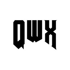 QWX letter logo design for technology company. QWX logo design black and white color combination. QWX logo, QWX vector, QWX design, QWX icon, QWX alphabet. QWX typography logo design.