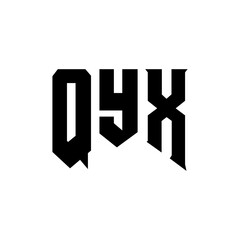 Obraz premium QYX letter logo design for technology company. QYX logo design black and white color combination. QYX logo, QYX vector, QYX design, QYX icon, QYX alphabet. QYX typography logo design.