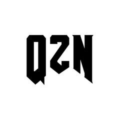 QZN letter logo design for technology company. QZN logo design black and white color combination. QZN logo, QZN vector, QZN design, QZN icon, QZN alphabet. QZN typography logo design.
