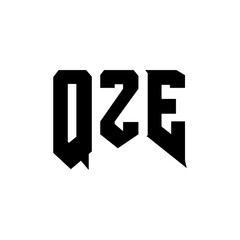 QZE letter logo design for technology company. QZE logo design black and white color combination. QZE logo, QZE vector, QZE design, QZE icon, QZE alphabet. QZE typography logo design.
