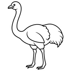 One-Stroke Ostrich Vector Art Design