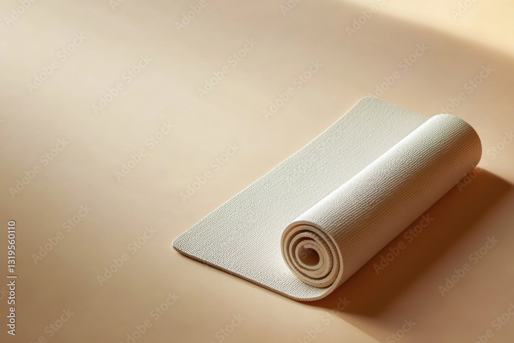 Aufkleber Minimalistic yoga mat on a light background with ample space for a calm and serene practice environment