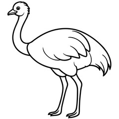 One-Stroke Ostrich Vector Art Design