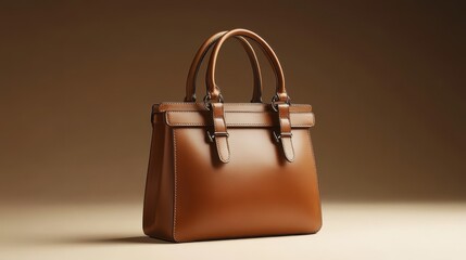 A sleek leather handbag, its elegant lines and intricate craftsmanship accentuated against a neutral backdrop, stood ready to elevate any ensemble.