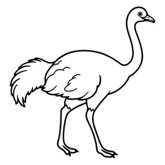 One-Stroke Ostrich Vector Art Design