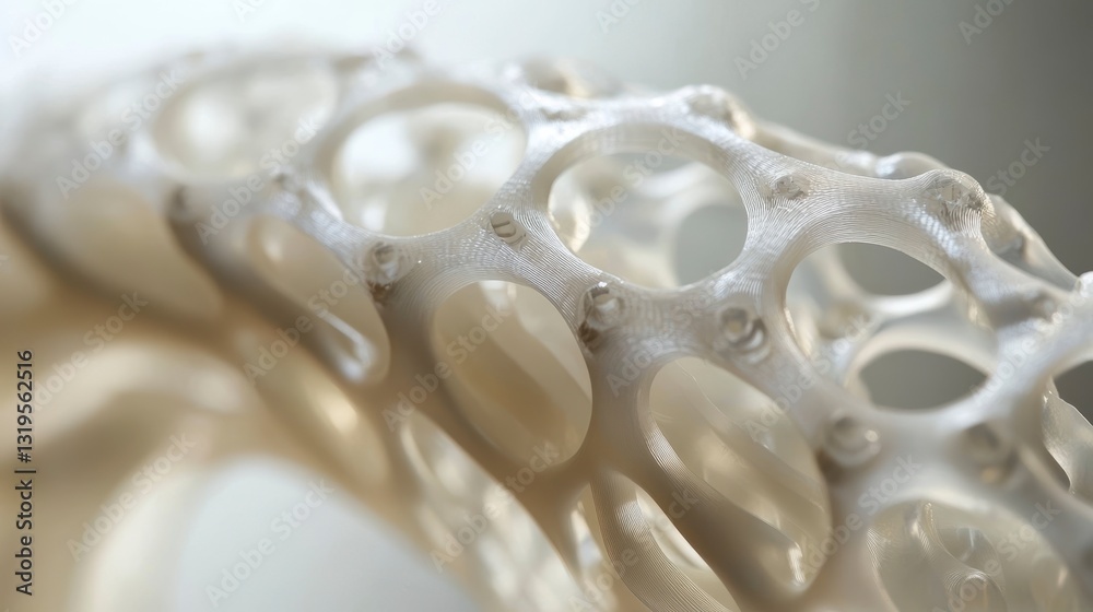 Poster 3D Printed Structure Macro, Abstract Design, Detail