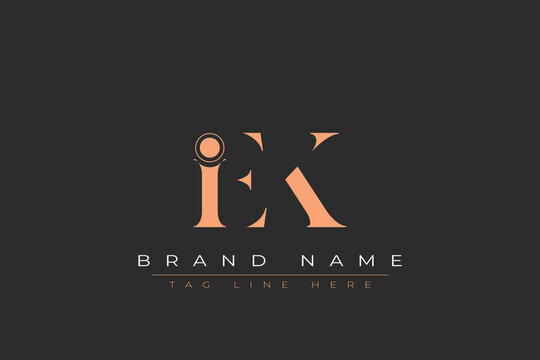 IEK abstract letter logo design. This logo is designed by three abstract letters.