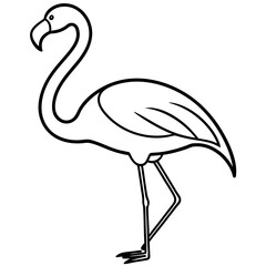 Simple Flamingo Line Illustration