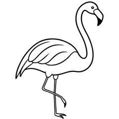 Simple Flamingo Line Illustration