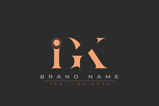 IGK abstract letter logo design. This logo is designed by three abstract letters.