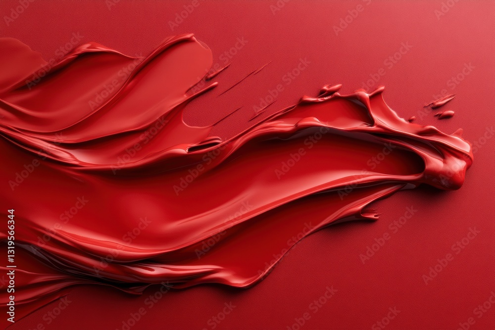 Poster a red liquid splatters across a red background