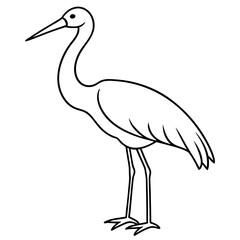 Obraz premium Simple Stork Vector Illustration in One Line