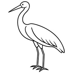 Simple Stork Vector Illustration in One Line