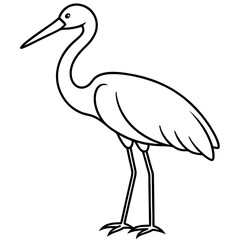 Obraz premium Simple Stork Vector Illustration in One Line