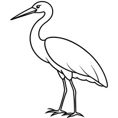 Simple Stork Vector Illustration in One Line
