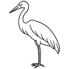Simple Stork Vector Illustration in One Line