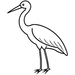 Simple Stork Vector Illustration in One Line