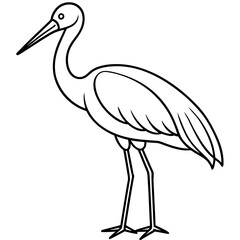 Simple Stork Vector Illustration in One Line