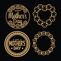Happy Mother's Day Floral Heart Wreath Set .