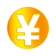 symbol Yen on white background. Isolated 3D illustration