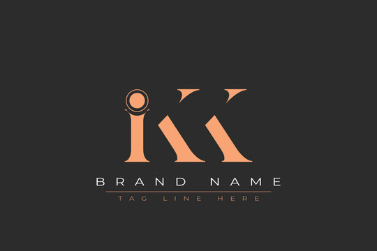 IKK abstract letter logo design. This logo is designed by three abstract letters.