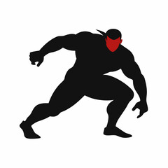 A silhouette view of a warrior wrestling