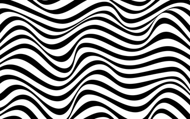 Obraz premium abstract black and white wave background design. Seamless Black And White Abstract Waves Pattern Background, Cover template, banner.