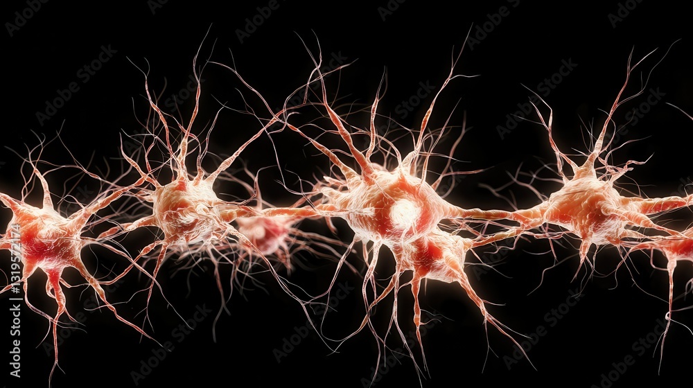 Poster intricate visualization of neural network structures represented as an elaborate web of neurons