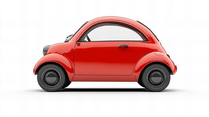 Fototapeta premium Compact and stylish small electric city car, featuring a modern design ideal for urban commuting. Eco-friendly, energy-efficient vehicle perfect for sustainable transportation concepts and smart city.